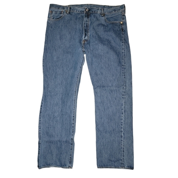 Levi Strauss & Co 501 button fly blue jeans size 42×32 - Picture 1 of 8